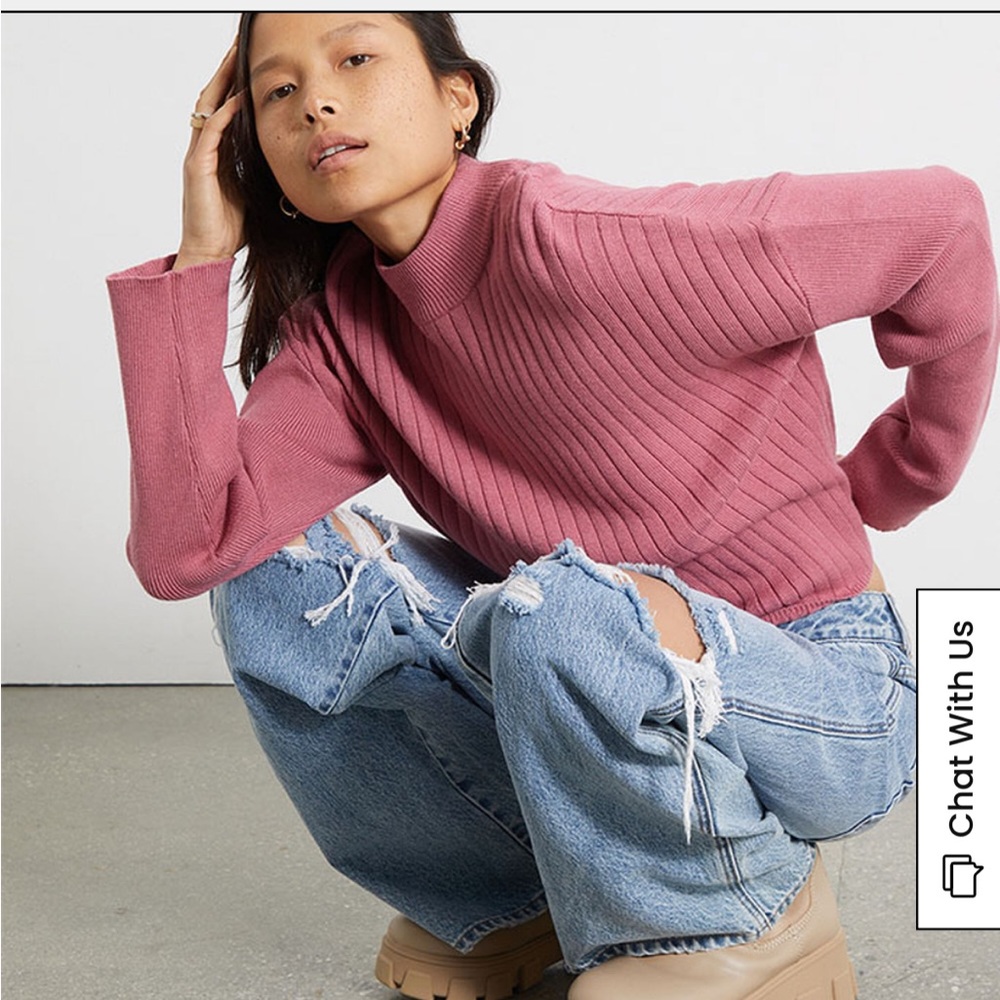 Ribbed Mock Neck Sweater NWT